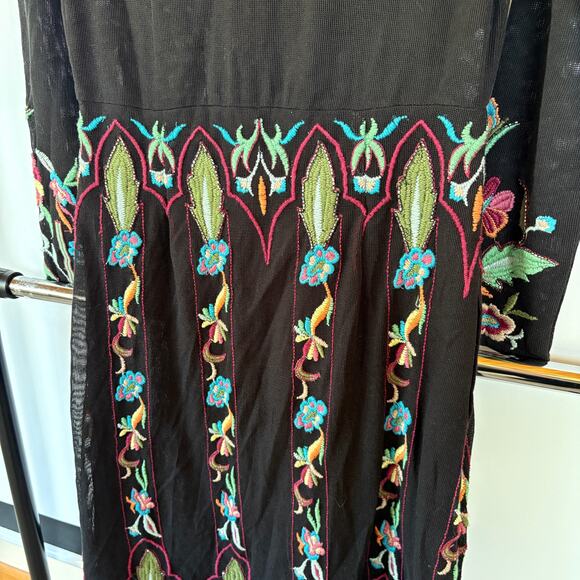 Zara Knit Beaded Embroidered Dress Boho Floral Wedding Guest Whimsygoth Small - Picture 9 of 15